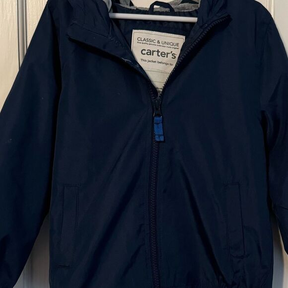 Like New Kids 5T Carters Windbreaker w/cozy striped hood.All Season,all weather. - Picture 3 of 10